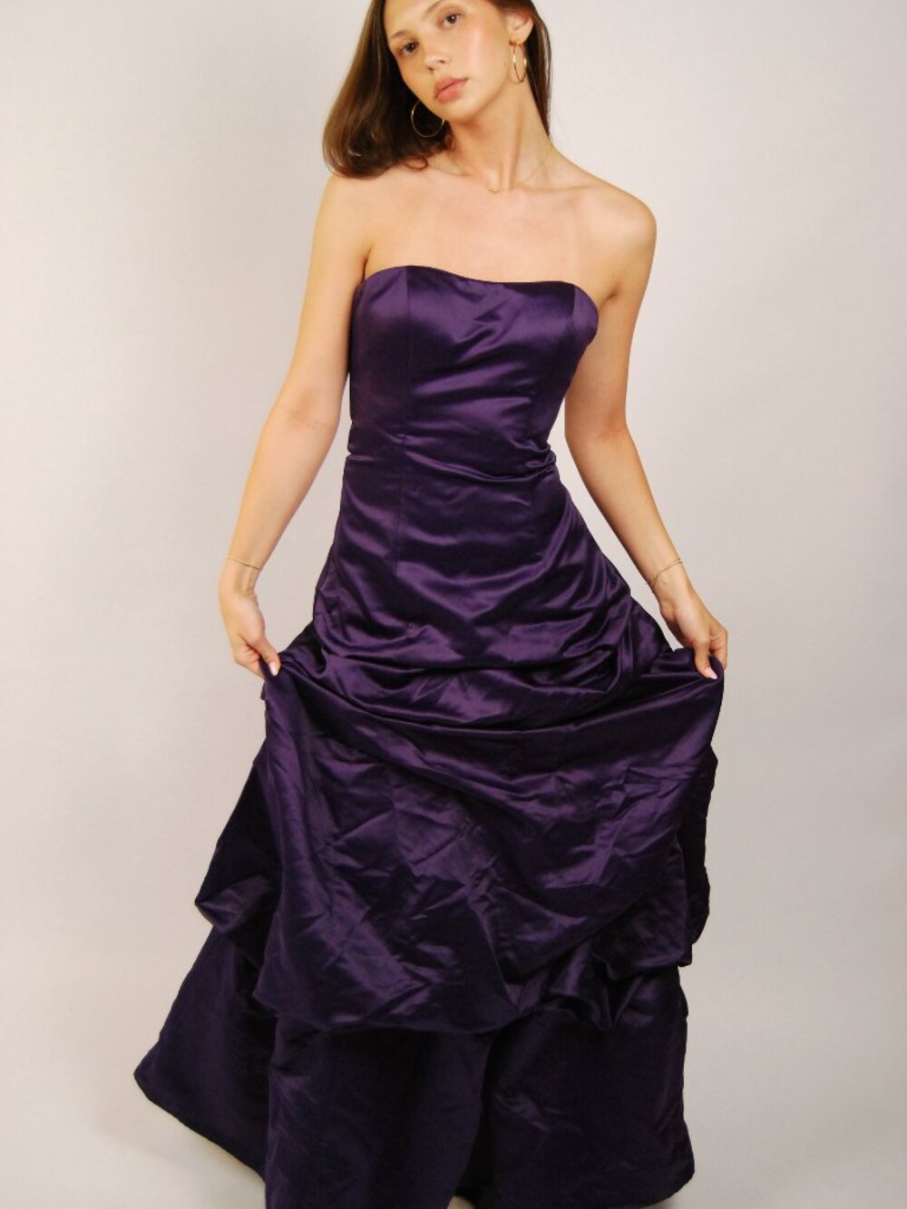 Y2K Strapless Ball Gown (8) purple vintage maxi Mori Lee prom dance formal queen